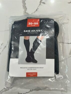 Therafirm Ease Adjust Black Below-Knee Compression Wrap (30-50 mmHg) X LG Tall